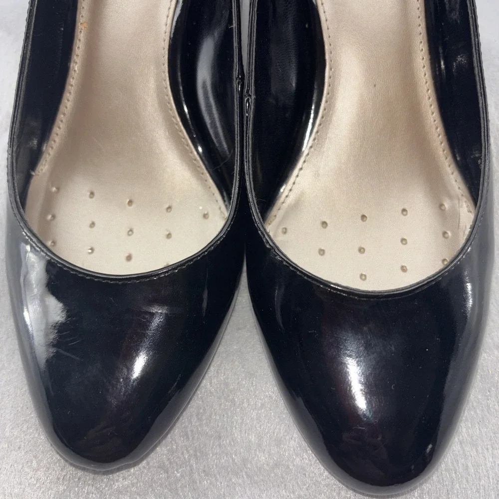 Alfani Denny Step‎ n Flex Black Patent Leather Pumps Round Toe Women's 8.5 EUC